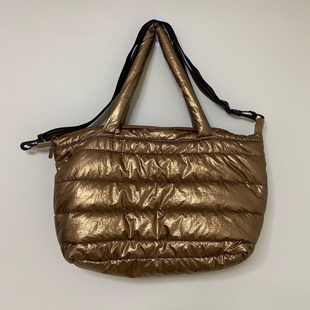Copper Tone Colored Large Tote Bag Purse With Strap